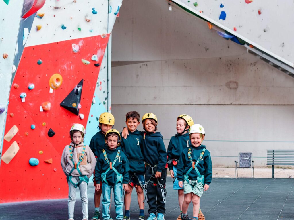Students climbing