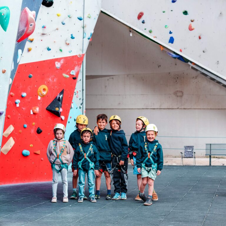 Students climbing