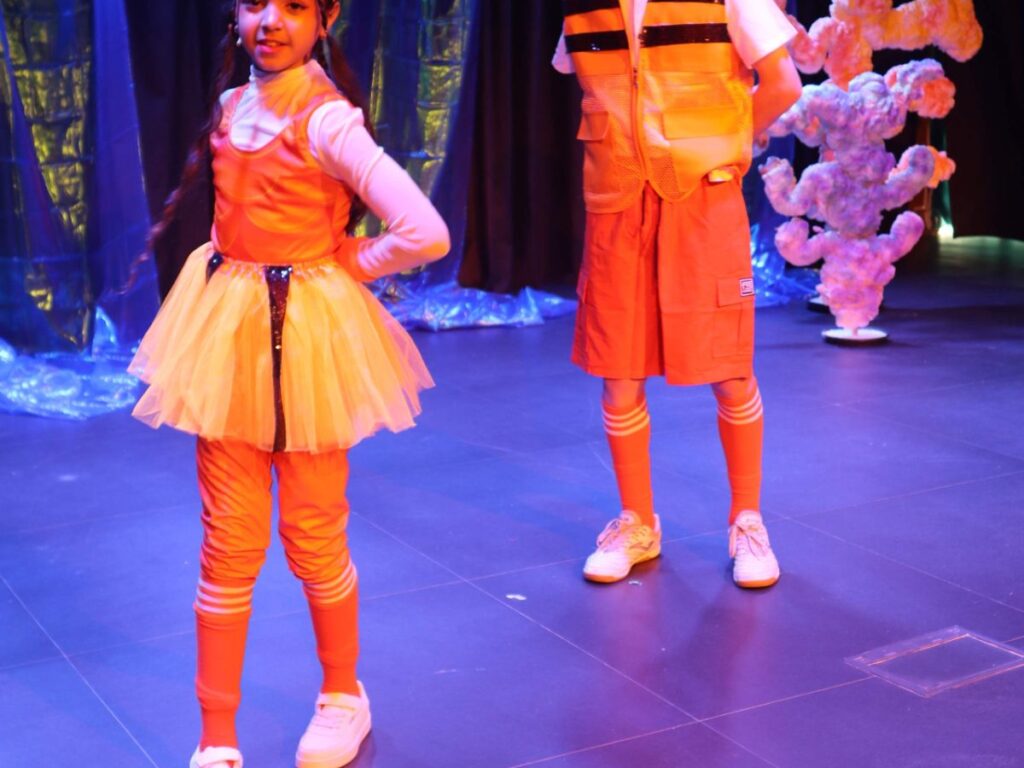 Students performing in the school production