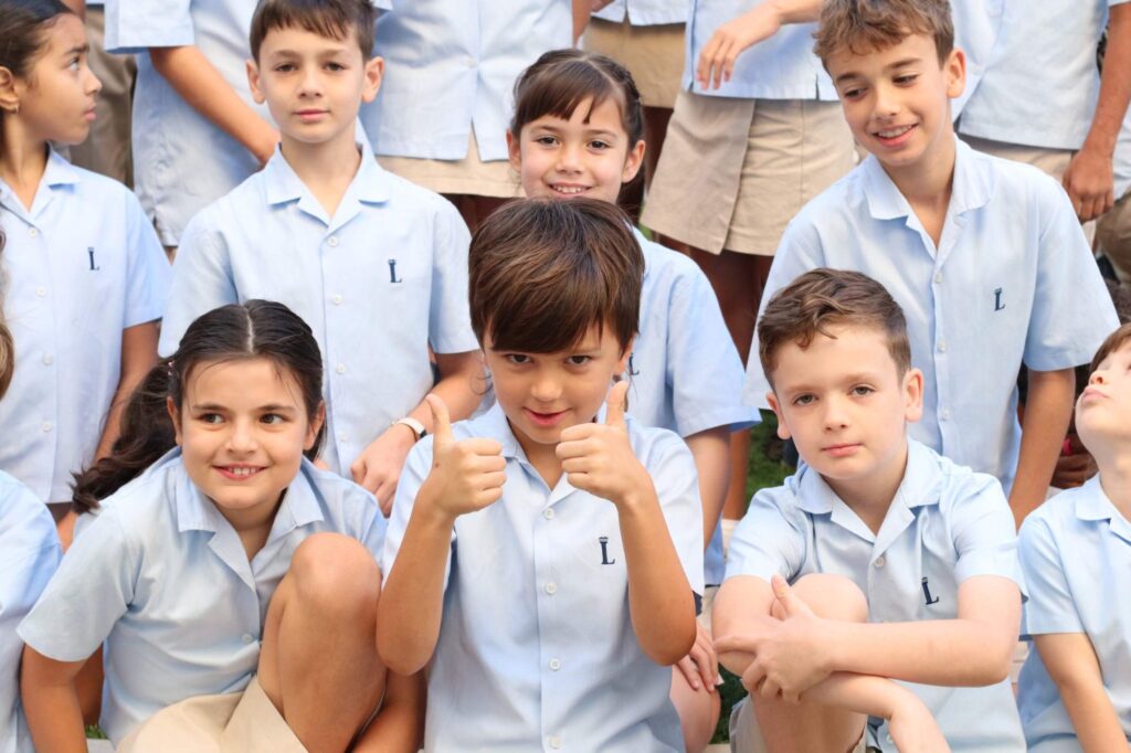 Group of primary students at The Lisboan