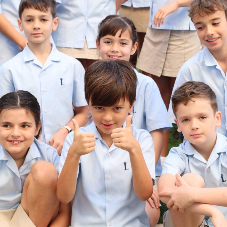Group of primary students at The Lisboan