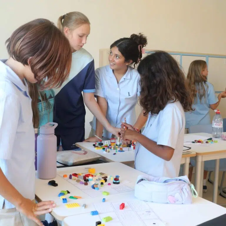 Secondary students working in groups