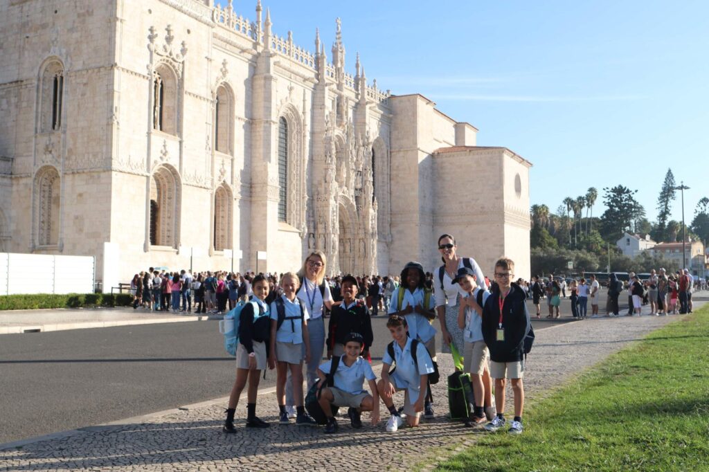 Students on an educational visit to Belém, Lisbon