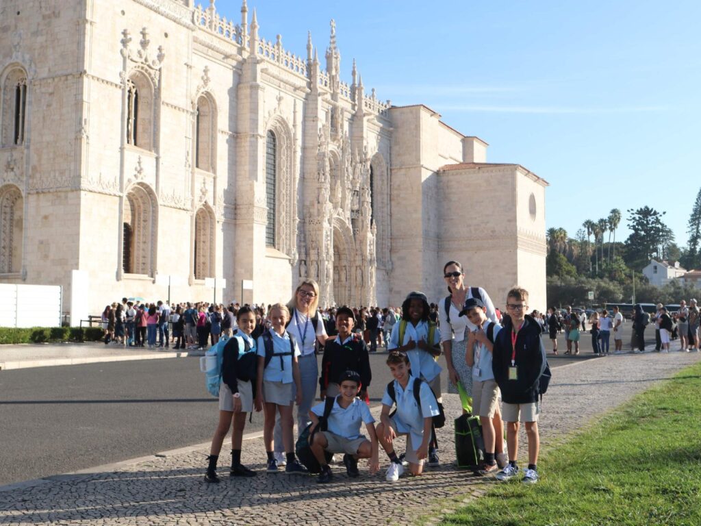 Students on an educational visit to Belém, Lisbon