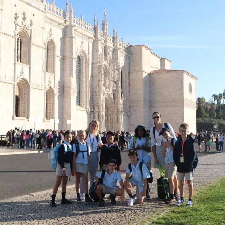 Students on an educational visit to Belém, Lisbon