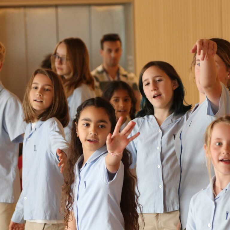 Students singing together
