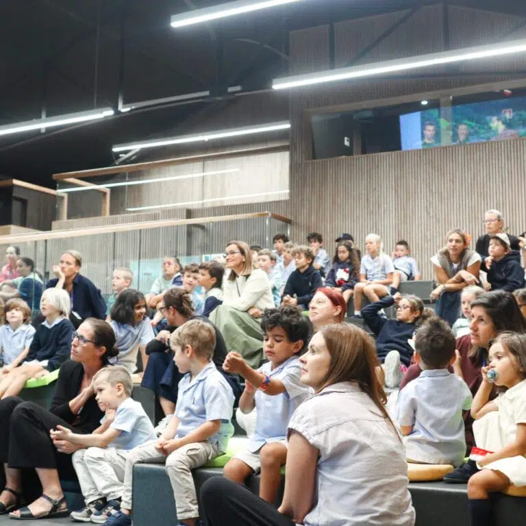 Whole-school assembly in the Lisboan hall